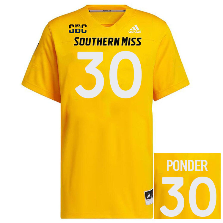 Southern Miss Golden Eagles #30 Garrick Ponder Football Jersey Stitched-Gold